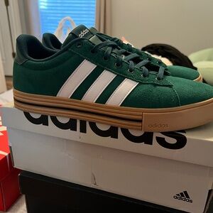 Adidas Daily 4.0 Men's Green Suede and Gum Bottom Sneakers